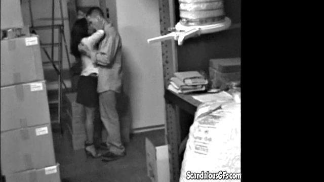 Hot Sexy Babe Sucking and Fucking at the stock room
