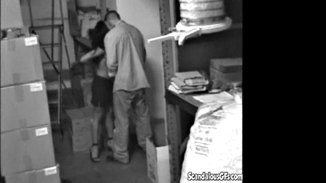 Hot Sexy Babe Sucking and Fucking at the stock room