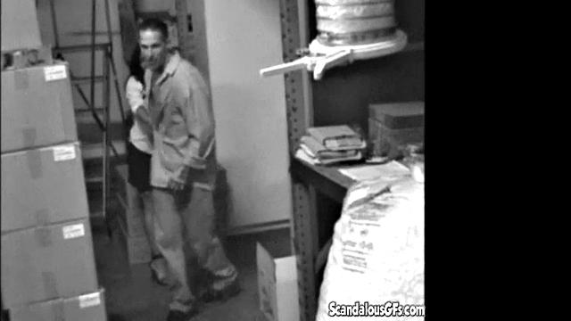 Hot Sexy Babe Sucking and Fucking at the stock room