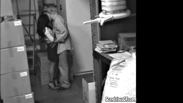 Hot Sexy Babe Sucking and Fucking at the stock room