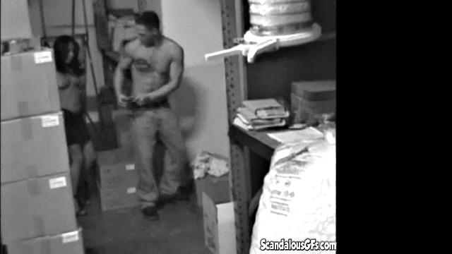 Hot Sexy Babe Sucking and Fucking at the stock room