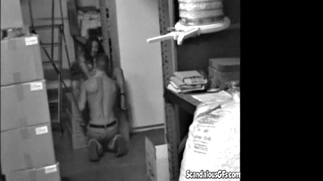 Hot Sexy Babe Sucking and Fucking at the stock room