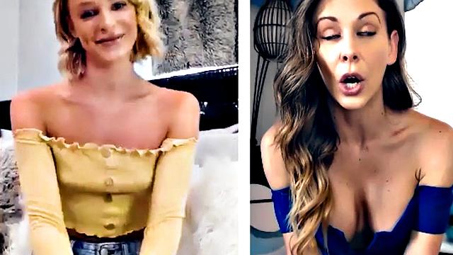 Busty stepmom rubbing clit with babe during phone sex