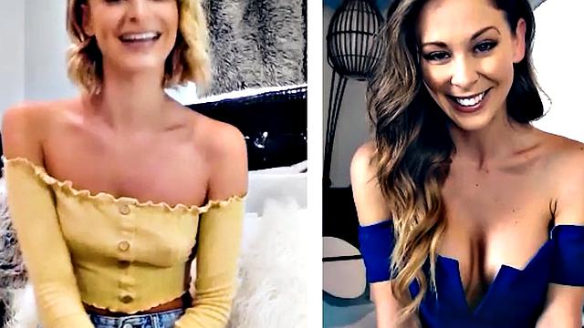 пышная мачеха трёт клитор с молодой во время телефонного секса