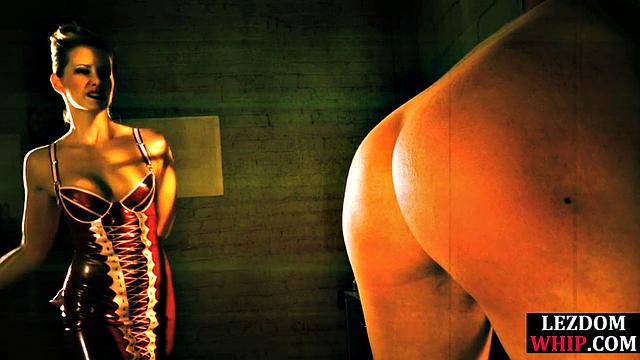 Tied hairy babe toyed by lezdom