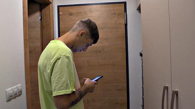 Euro stud sucks cock and gets assfucked in threesome