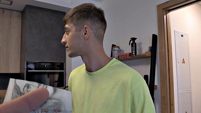 Euro stud sucks cock and gets assfucked in threesome