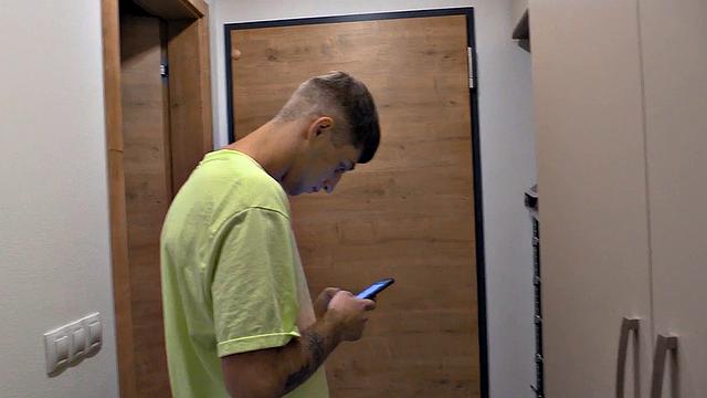 Euro stud sucks cock and gets assfucked in threesome