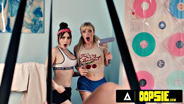 Naughty Angellica Good & Rana Katana Fuck Hot Roommate Khloe Kapri In Their New Sex Swing