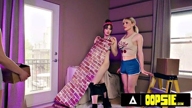 Naughty Angellica Good & Rana Katana Fuck Hot Roommate Khloe Kapri In Their New Sex Swing