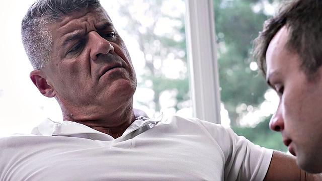 Taboo stepson jerks stepdaddy after assfingered