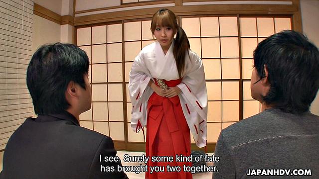 Yui Misaki is fucked by two men