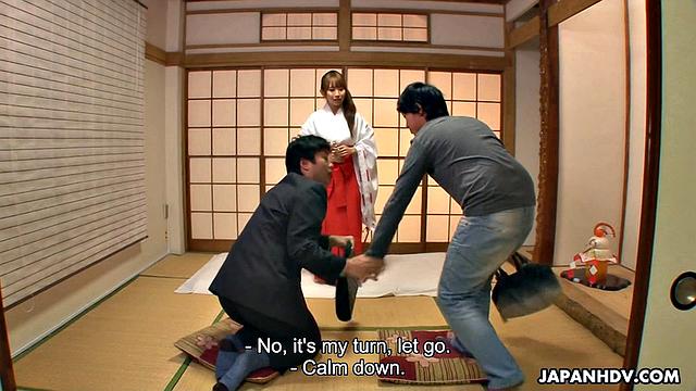 Yui Misaki is fucked by two men