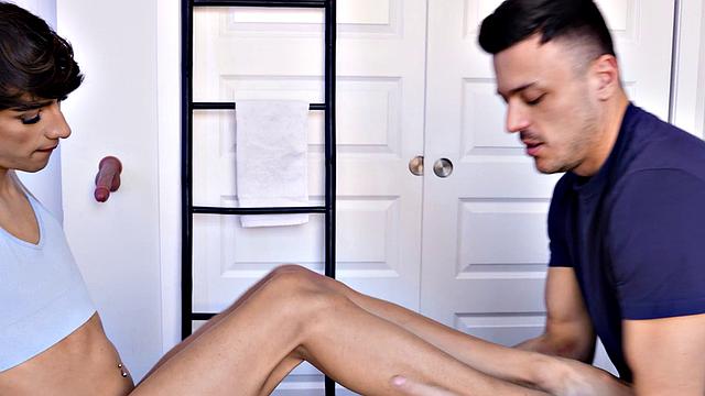 HETEROFLEXIBLE - Dominant Nate Rose Replaces Femboy Foxy Alex's Dildo With His Hard Cock