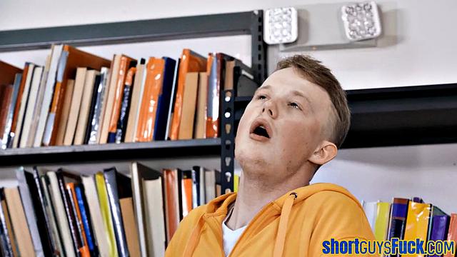 Busty glasses MILF pounded by short guy