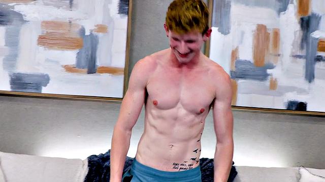 Debut solo stud jerks fingers ass on casting till cum