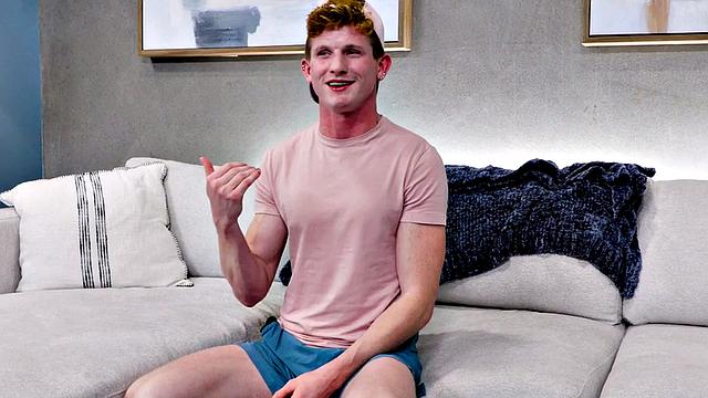 Debut solo stud jerks fingers ass on casting till cum