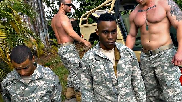 Army dudes love fucking in the asshole in group sex