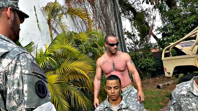 Army dudes love fucking in the asshole in group sex
