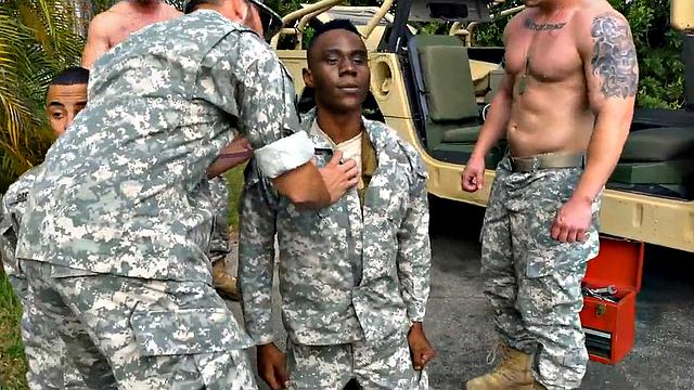 Army dudes love fucking in the asshole in group sex