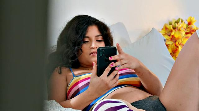 Big booty babe masturbates and rides dick in erotic couple