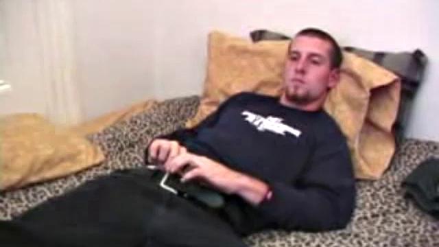 Adam gets naked and grabs a big dildo to play with. He lies down on the floor and slowly inserts the monster sex toy in his anal cavity opening it up wide with a moan.