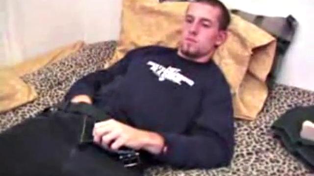 Adam gets naked and grabs a big dildo to play with. He lies down on the floor and slowly inserts the monster sex toy in his anal cavity opening it up wide with a moan.