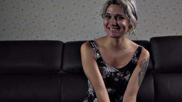 Public rimjob slut fucked in voyeuristic threesome