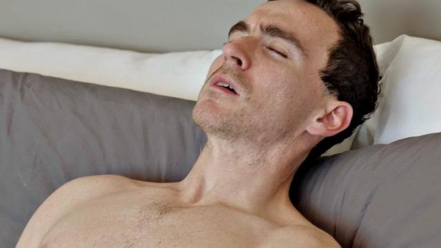 Amateur sexy jock wanks cock and cums at home