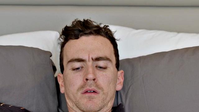 Amateur sexy jock wanks cock and cums at home