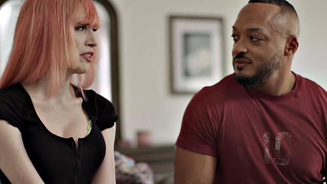 Transsexual lady fucked by black guy in tight anal