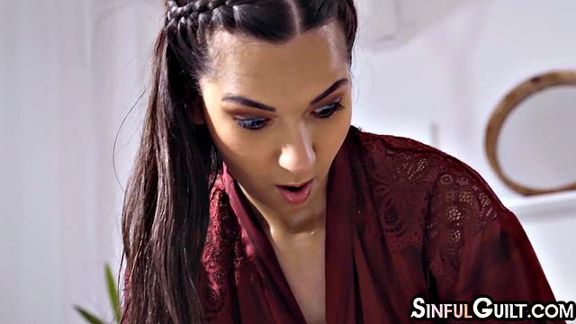 Cute masseuse fucked by horny client