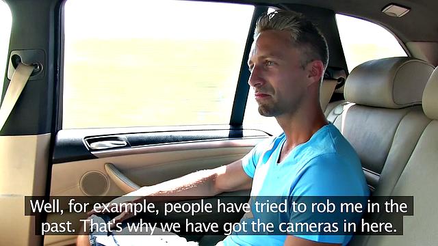 Sexy Driver milks stud's cock like a pro with her mouth and pussy