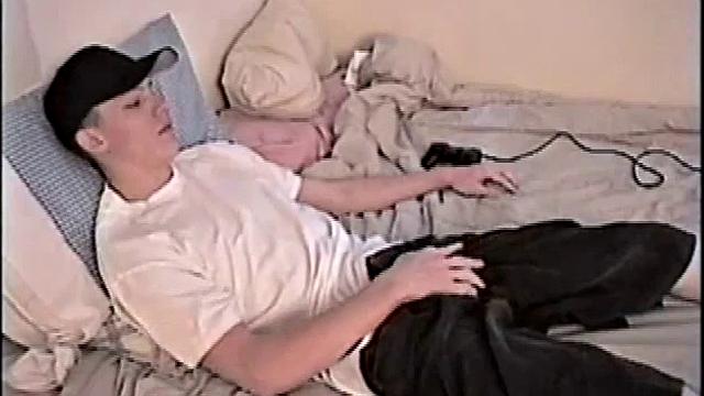 By the time Shane pulls out his cock it's already leaking. He goes to work stroking his meat and soon informs us he's getting close. This young man is obviously horny and has to nut.