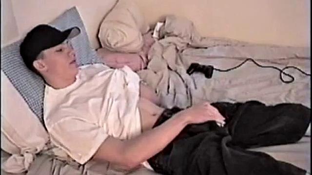 By the time Shane pulls out his cock it's already leaking. He goes to work stroking his meat and soon informs us he's getting close. This young man is obviously horny and has to nut.