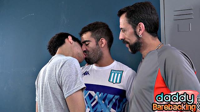 Tiny jock loves cockriding DILF lovers