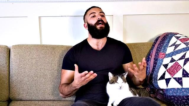 Barded hunky bottom sucks bear's shaft before barebacked