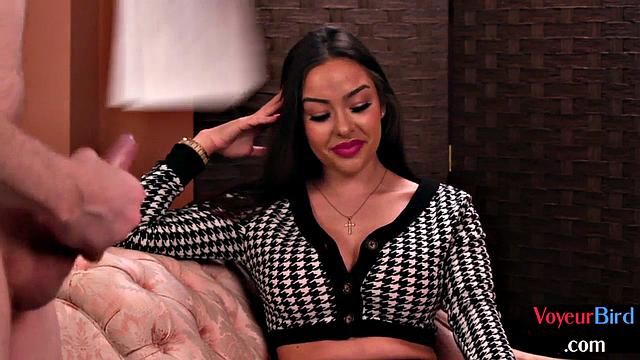 Gorgeous british voyeur gives JOI