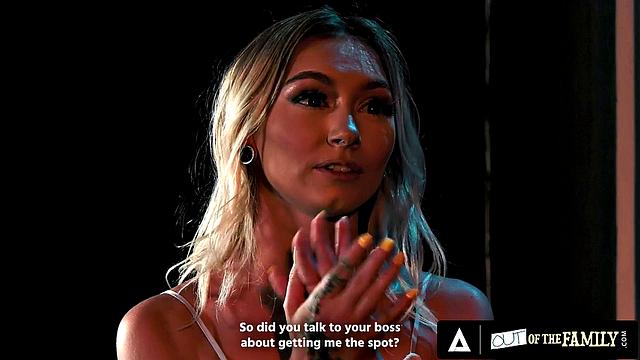 OUT OF THE FAMILY - Stepsisters Chloe Temple And Lily Larimar Have Lesbian Sex In Backstage