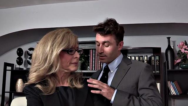 Busty gilf pussy sucking cock before sex in erotic couple