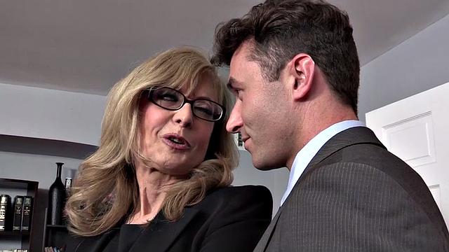 Busty gilf pussy sucking cock before sex in erotic couple