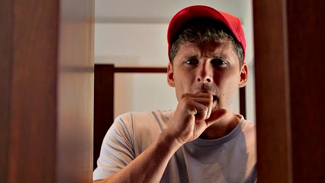 Squirting blonde MILF sucking cock during buttfucking