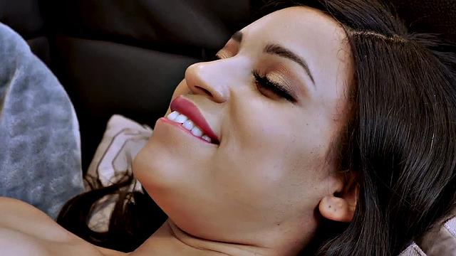 White cock pounds hard on ebony throat in lingerie & kitchen