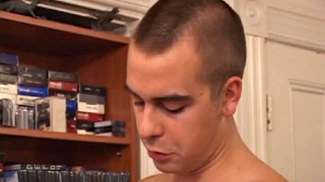 Vincenzo strokes his cock for the camera