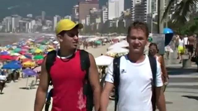 Pero Coresma and Antonio de Castro strip naked and climb into a hot tub. Pero sucks Antonio's cock, both above and underwater. They move to Pero's sex dungeon.