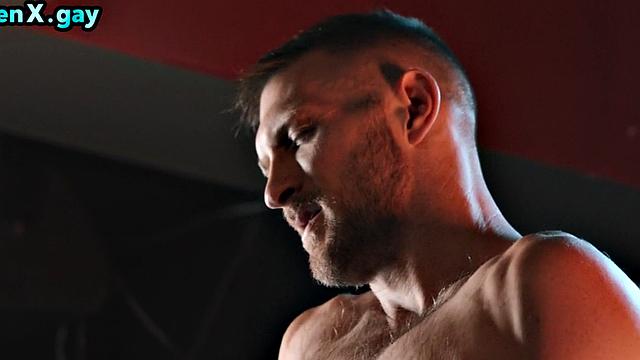 Manly jock barebacking twink's asshole after blowjob