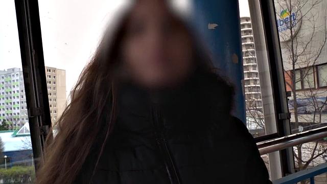 Big-titted babe picked up & fucked hard in public before riding a cock in reverse cowgirl