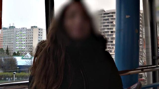 Big-titted babe picked up & fucked hard in public before riding a cock in reverse cowgirl