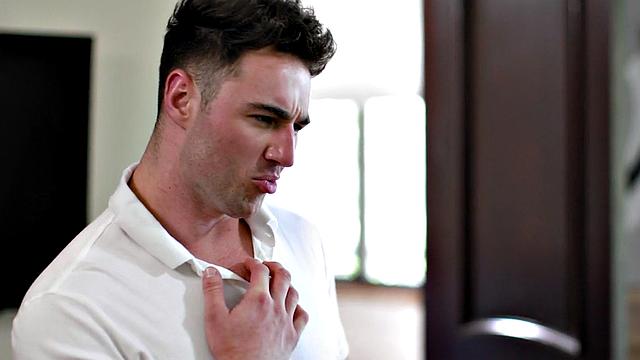 Skinny twink bareback banged by stud after cocksucking