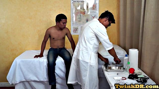 Handsome asian doc sucking off patient